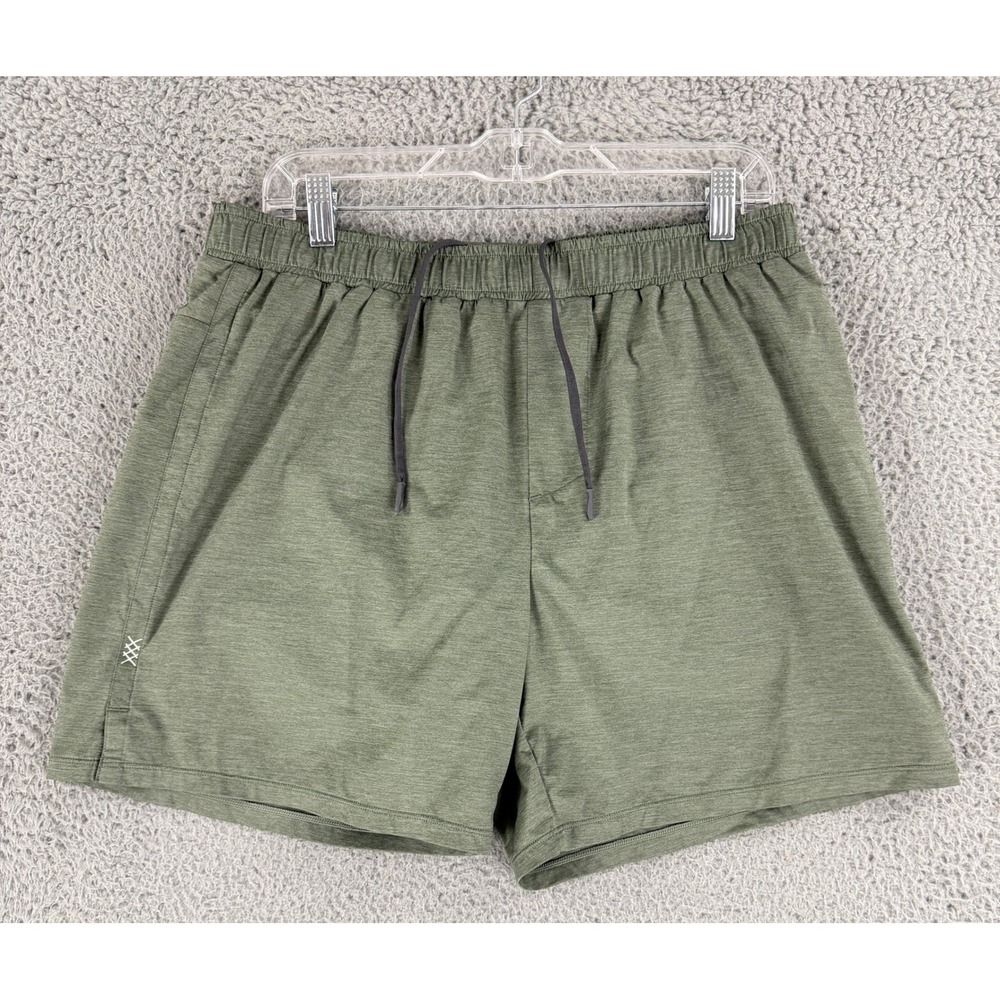 Rhone Shorts Mens L Green Heathered Lined 5" Stretch Running Training Athletic